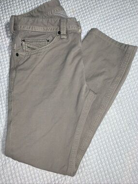 Diesel Industry Jeans Thavar Slim Skinny Mens W29 Beige Made In Italy Mid Rise
